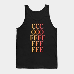 COFFEE - fun tricolor coffee text design - yellow, orange, red Tank Top